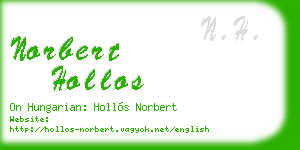 norbert hollos business card
